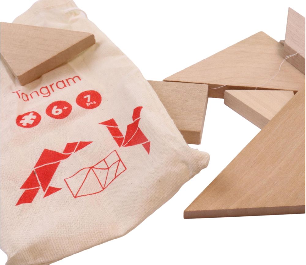 Tangram puzzle jeu en bois naturel simple et de qualité