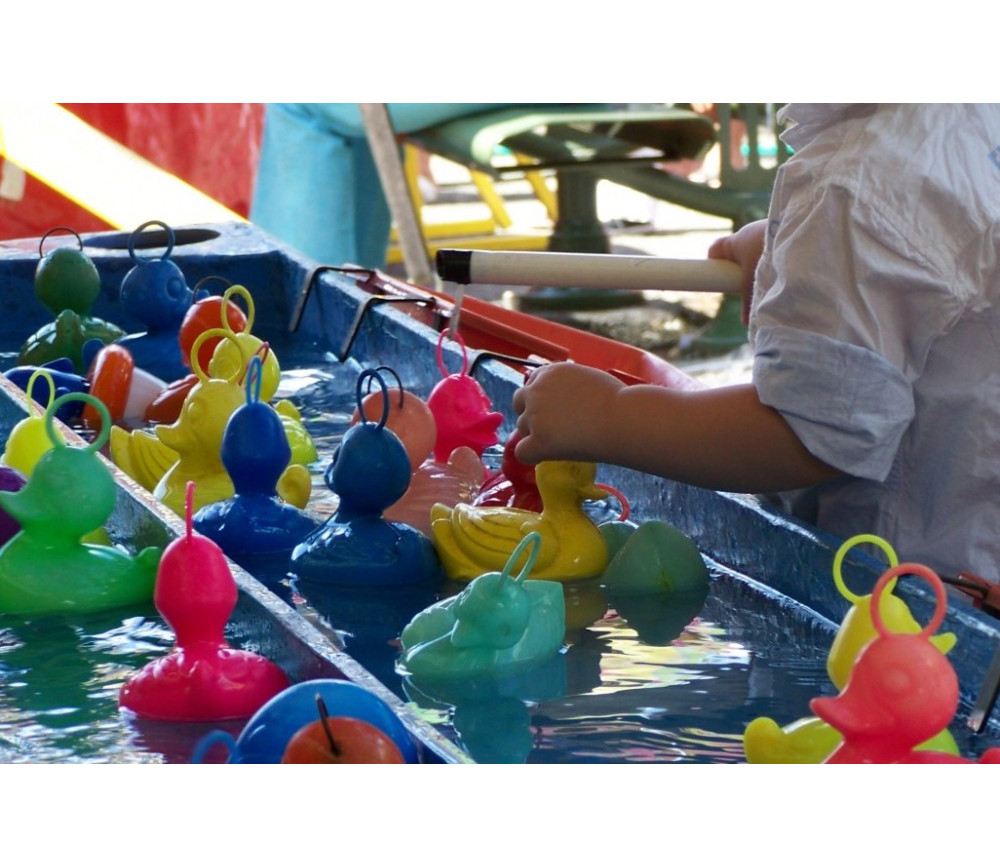 Canard rose pour jeu la pêche aux canards plastique 15 cm dans kermesse