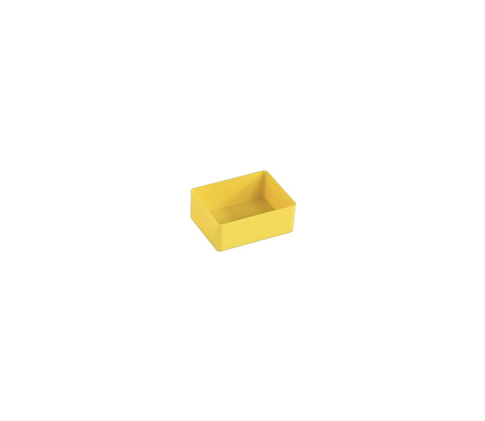 Bac rectangulaire 100x74x38 mm plastique jaune