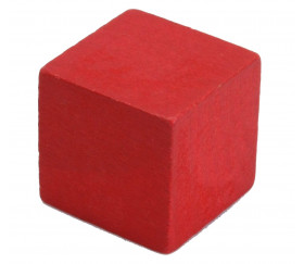 Cube 34 mm rouge vintage bois pour jeu
