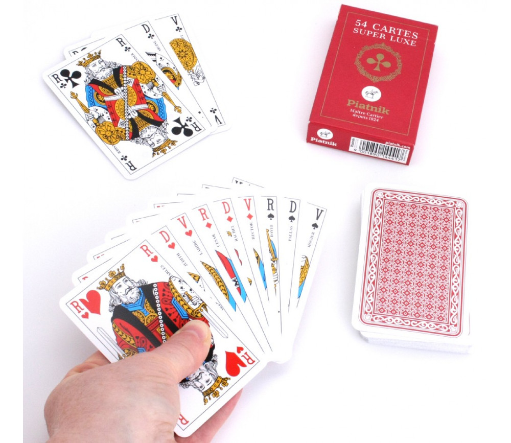 Jeu de cartes 54 cartes Piatnik rouge super luxe