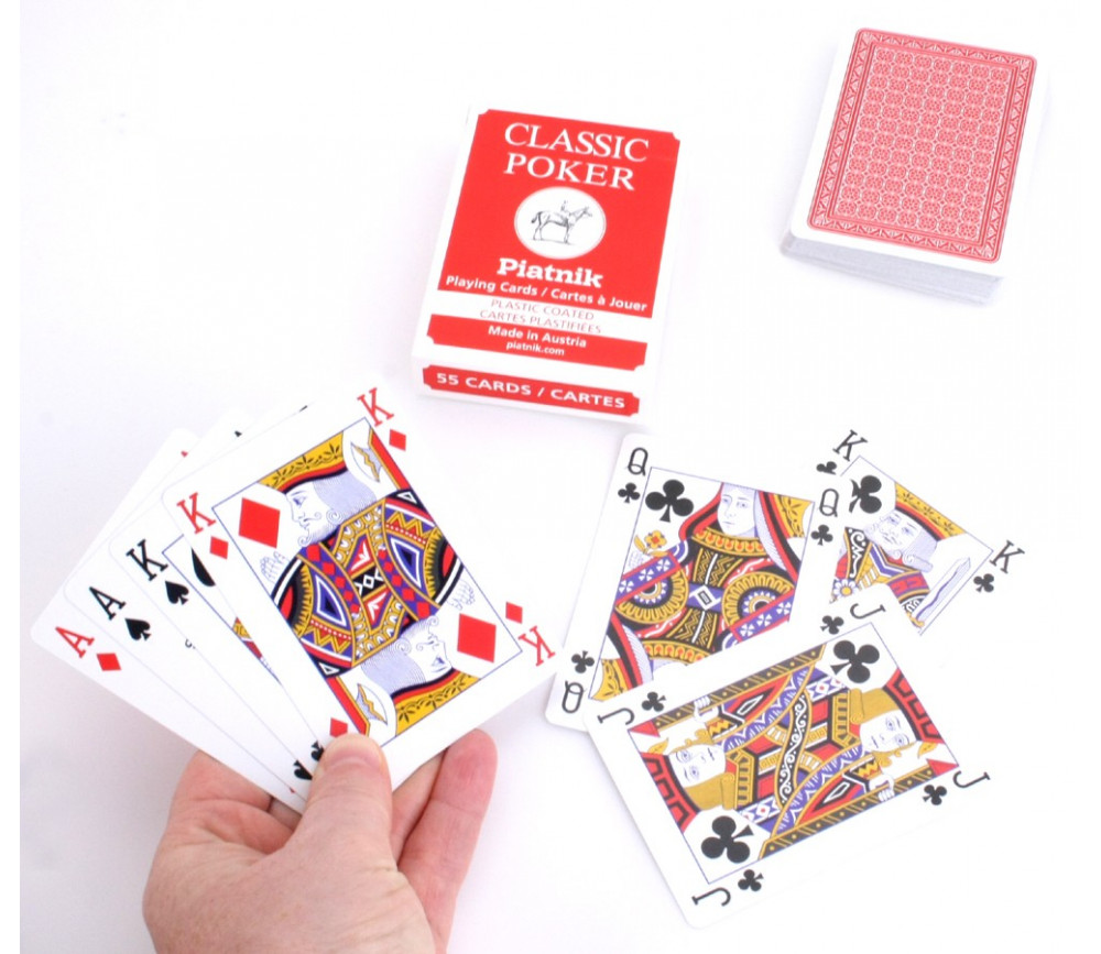 2 Jeux de Cartes Cartes à Jouer Taille Standard pour Poker 1 Bleue et 1 Rouge 