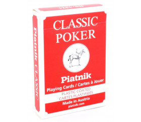 Jeu 54 cartes à jouer poker rouge classic piatnik