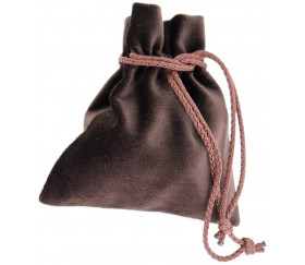Bourse sac 11 x 15 cm velours brun