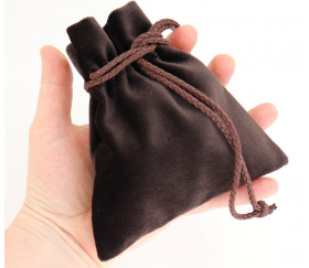 Bourse sac 17 x 18 cm velours brun