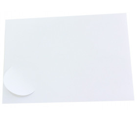 6 Pastilles rondes 85 mm autocollantes blanches étiquettes