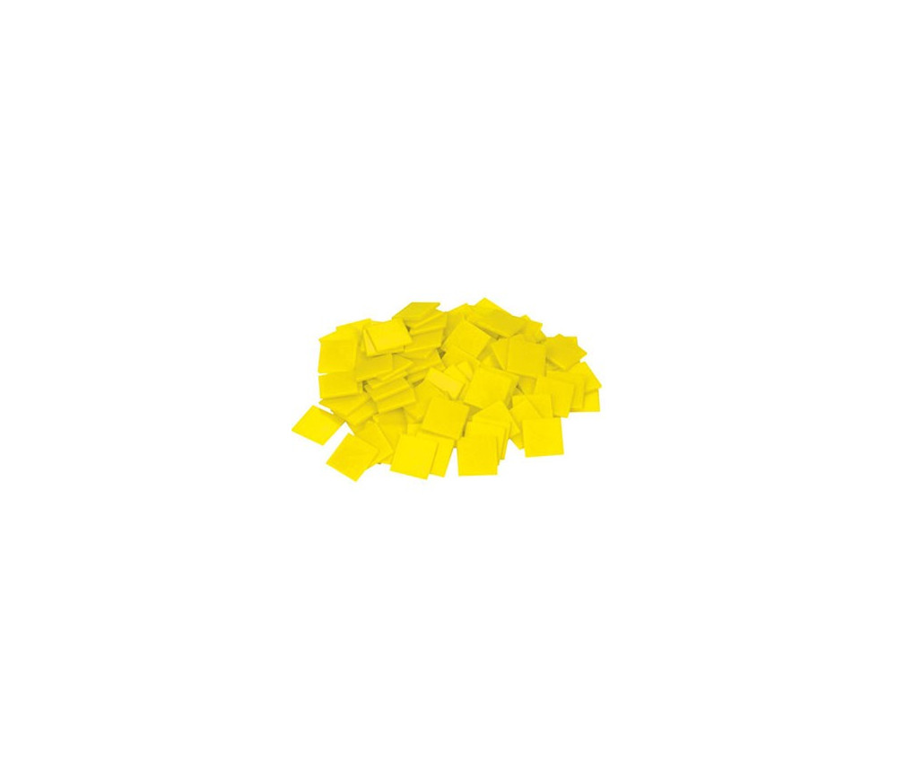 100 Mini carrés plats de 1 cm jaune plastique