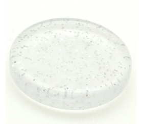 Jeton pailleté blanc translucide 25 x 5 mm galets