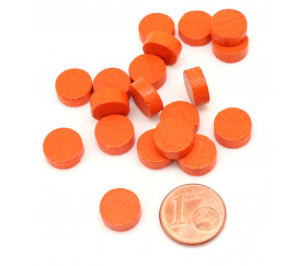 Mini jetons orange bois 10 x 4 mm lot 20 pour jeux
