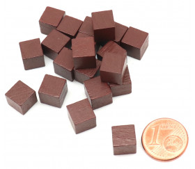 Cubes en bois marron 0.8 cm. 8x8x8 mm lot 20