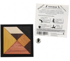 Tangram en bois avec cadre 12 cm du Jura