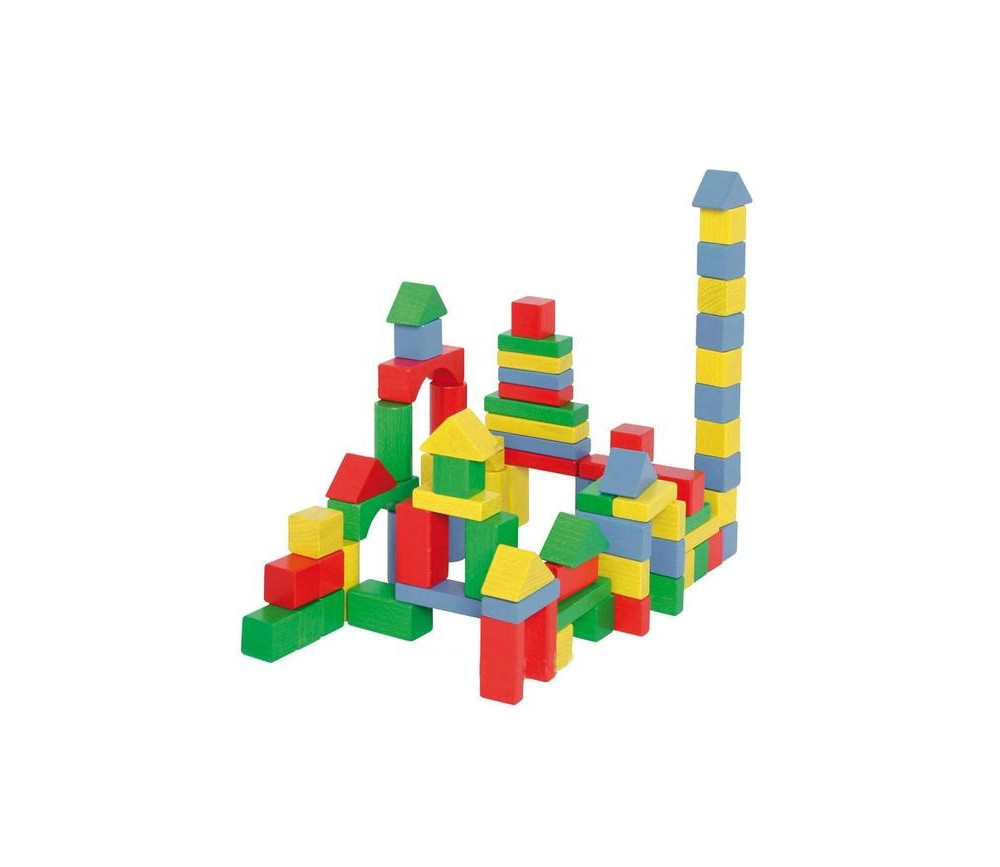 50 blocs de construction en bois coloré pour jeux