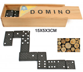 Jeu de dominos coffret bois - domino 4.7 x 2.2 cm