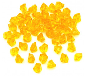 GEM jaune  : 50 mini gemmes translucides pions imitation pierres précieuses pépites