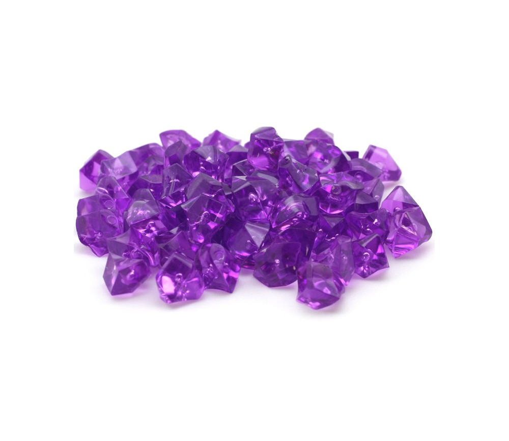 GEM violet  : 50 mini gemmes translucides pions imitation pierres précieuses pépites