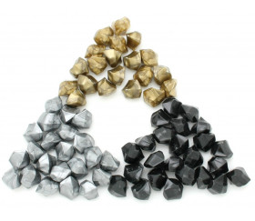 GEM Doré or  : 50 mini gemmes opaques pions imitation pierres précieuses pépites