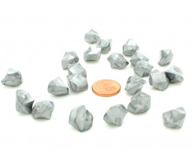 GEM argenté  : 50 mini gemmes opaques pions imitation pierres précieuses pépites