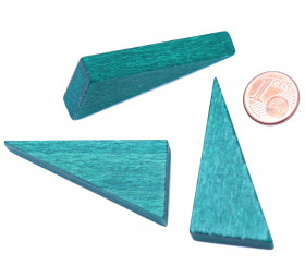 Triangle rectangle en bois vert 46 x 24 mm de côté 8 mm épaisseur