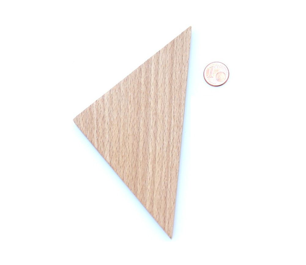 Triangle isocèle bois naturel 130 x 90 x 90 mm - 5 mm épaisseur
