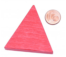 Triangle isocèle en bois rouge 48 x 48 x 53 mm et 8 mm épaisseur