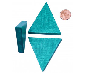 Triangle isocèle en bois vert 48 x 48 x 53 mm et 8 mm épaisseur