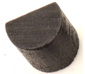 Demi-cylindre noir en bois 15 x 9 mm pion de jeu