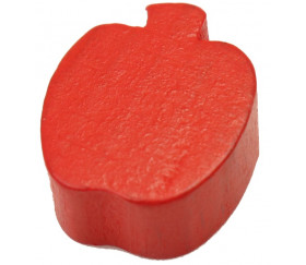 Pomme en bois rouge de 16x18x8 mm