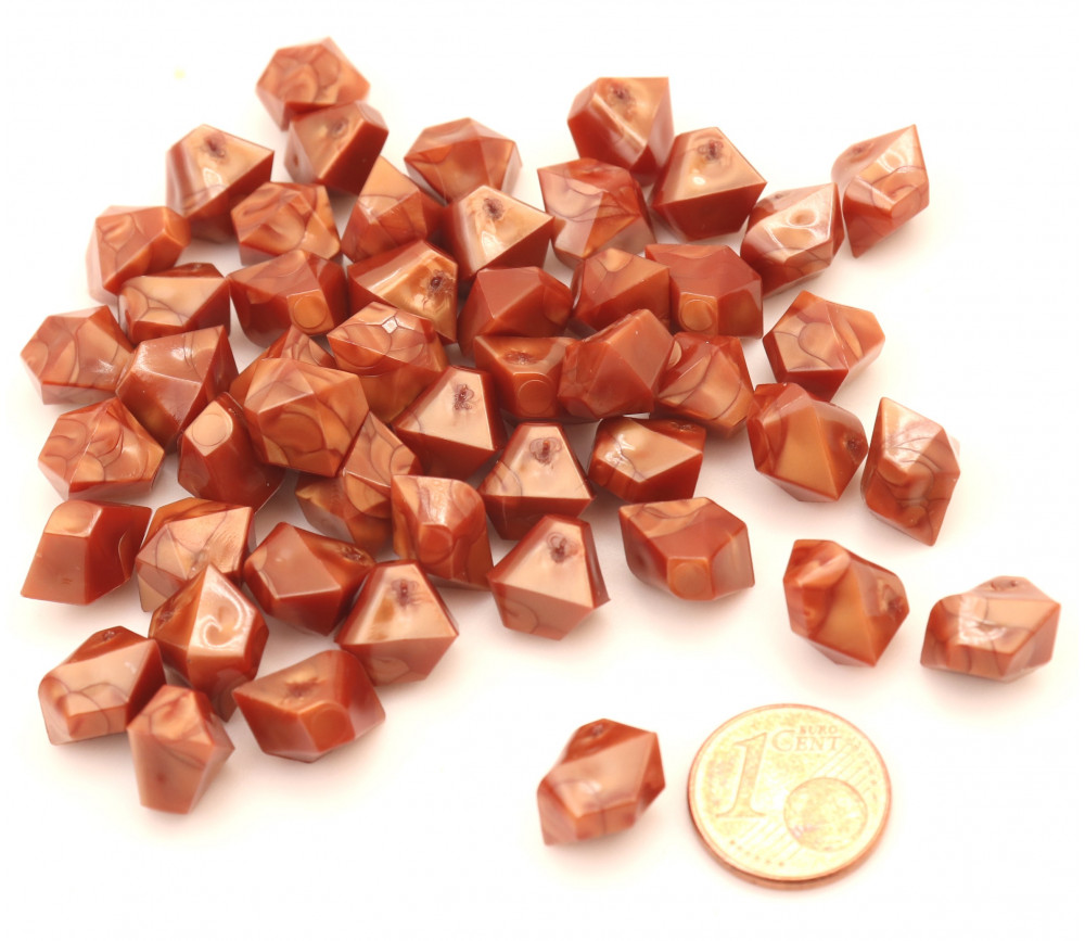 GEM bronze  : 50 mini gemmes opaques pions imitation pierres précieuses pépites