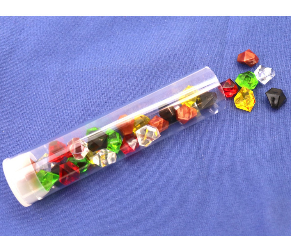 Tube 30 Mini gems multicolores pépites