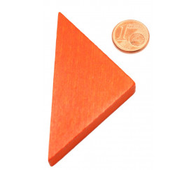 Triangle rectangle isocèle orange 67 x 47 x 8 mm en bois