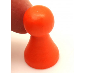 Pion de jeu en bois M orange de 27 x 15 mm