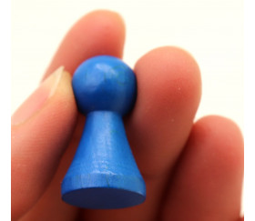 Pion de jeu en bois M bleu de 27 x 15 mm