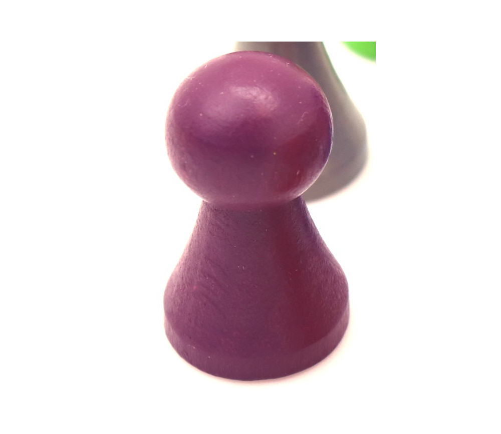 Pion de jeu en bois M violet de 27 x 15 mm