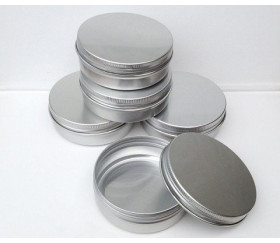 Boîte ronde en aluminium avec couvercle à vis