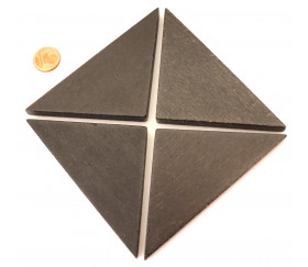 Triangle rectangle isocèle noir 96 x 66 x 6 mm en bois