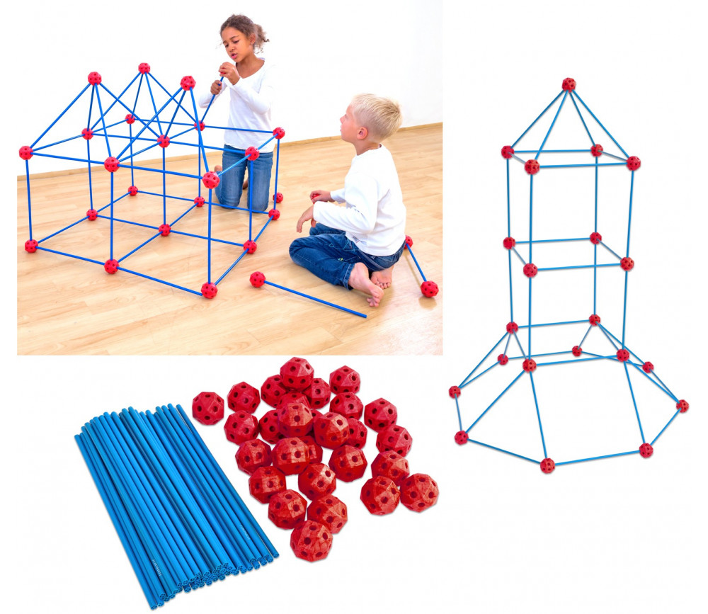 Kit géométrie boules et tige emboitables repérage espace 3d et jeux