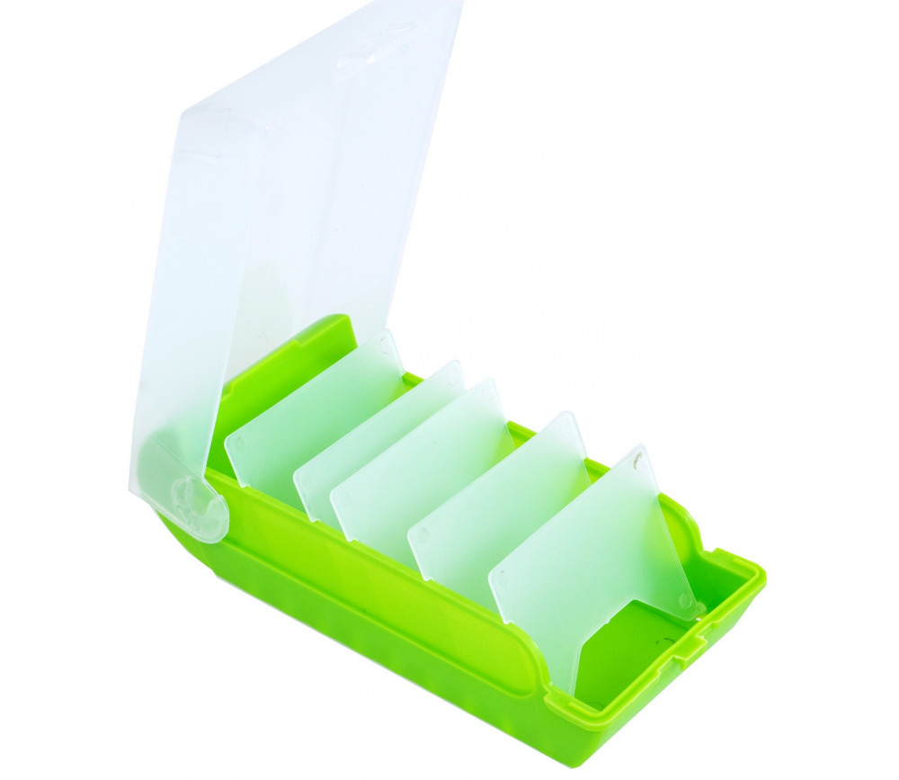 Boite à trier cartes vert plastique de 20 x 9 x 6.5 cm
