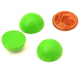 Demi-Boule dôme bois 15 mm diamètre vert clair