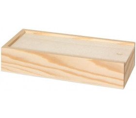 Coffret bois M glissière pour jeu cartes ou accessoires jeux 18.5 x 8.4 x 4.8 cm