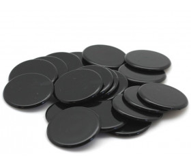 Jetons jeu noir ronds 30 mm de diamètre plastique plat