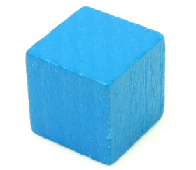 Cube en bois bleu 1.6 cm. 16 x 16 x 16 mm