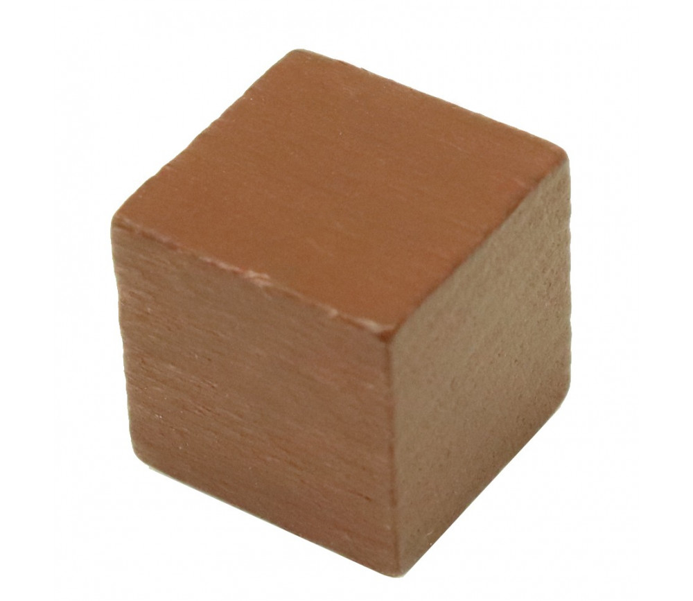 Cube en bois marron 1.6 cm. 16 x 16 x 16 mm