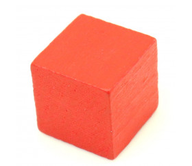 Cube en bois rouge 1.6 cm. 16 x 16 x 16 mm