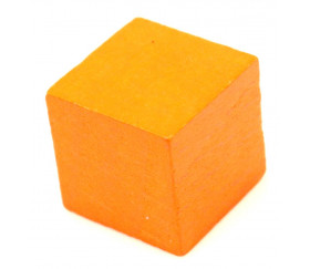 Cube en bois orange 1.6 cm. 16 x 16 x 16 mm