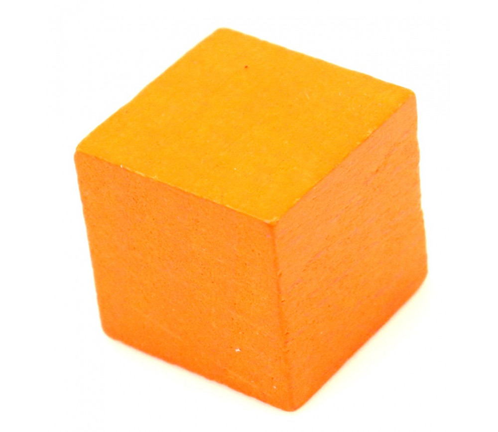 Cube en bois orange 1.6 cm. 16 x 16 x 16 mm
