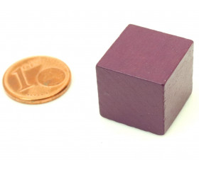 Cube en bois violet 1.6 cm. 16 x 16 x 16 mm