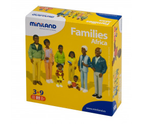 Famille africaine : 8 personnages de jeu très réalistes grand modèle 14 cm