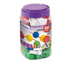 Boite 60 perles rondes colorées 35 mm de diamètre