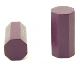 pion octogone violet 15 x 30 mm en bois pour jeu