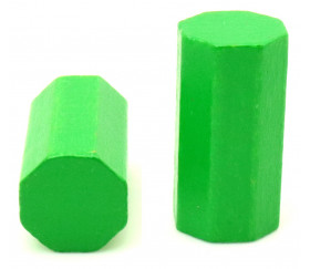 pion octogone vert 15 x 30 mm en bois pour jeu